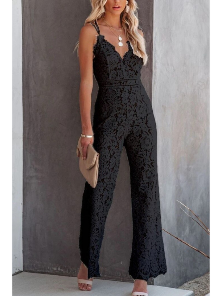 Evelien - jumpsuit with V-neck and lace back